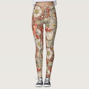 William Morris Lente Compton Bloem Vintage Rood Leggings