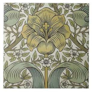William Morris Lente Struik Gele Bloem Kunst Tegeltje