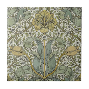William Morris Lentebos Geel Bloemmotief Kunst Tegeltje