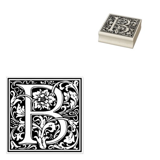 William Morris Letter B Rubberstempel (Gestempeld)