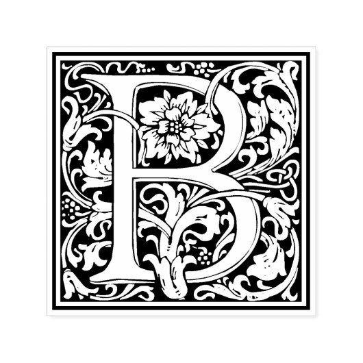 William Morris Letter B Victoriaans bloemstempel Zelfinktende Stempel (Design)