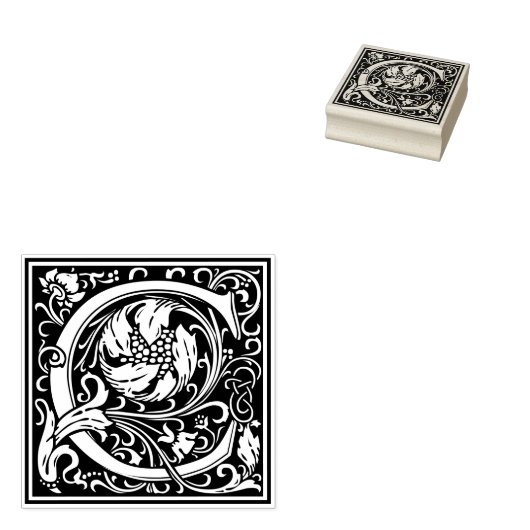 William Morris Letter C Rubberstempel (Gestempeld)