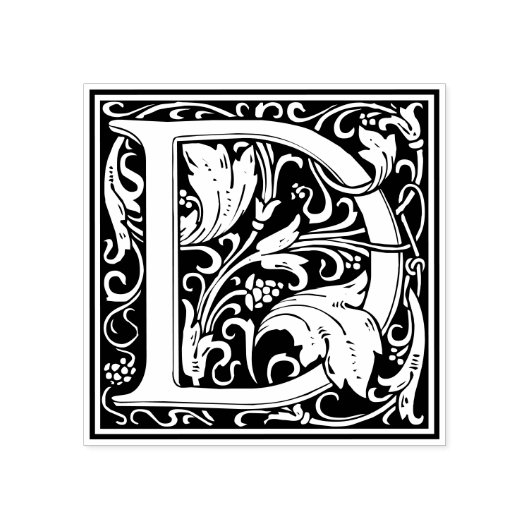 William Morris Letter D Monogram Rubberstempel (Afrduk)