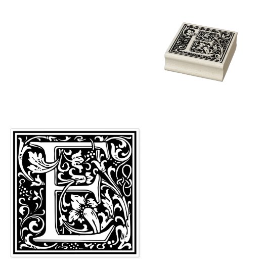 William Morris Letter E Rubberstempel (Gestempeld)