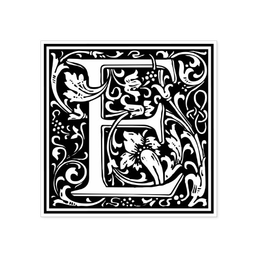 William Morris Letter E Rubberstempel (Afrduk)