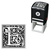 William Morris Letter E Victoriaans bloemstempel Zelfinktende Stempel (In situ)