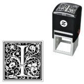 William Morris Letter I Victoriaans bloemstempel Zelfinktende Stempel (In situ)