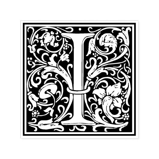 William Morris Letter I Victoriaans bloemstempel Zelfinktende Stempel (Design)