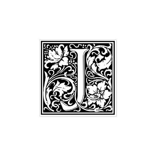 William Morris Letter J Rubberstempel (Afrduk)