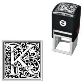 William Morris Letter K Victoriaans Bloemen Stempe Zelfinktende Stempel (In situ)