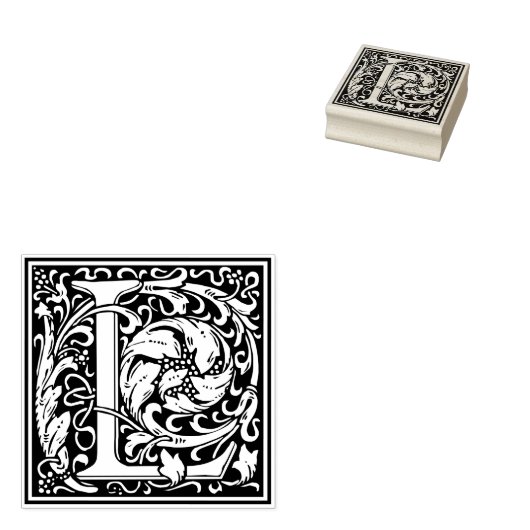 William Morris Letter L Rubberstempel (Gestempeld)