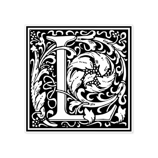 William Morris Letter L Rubberstempel (Afrduk)