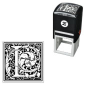 William Morris Letter L Victoriaans Bloemen Stempe Zelfinktende Stempel (In situ)