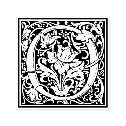 William Morris Letter O Victoriaans bloemstempel Zelfinktende Stempel (Design)