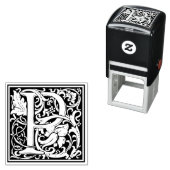 William Morris Letter P Victoriaans Bloemen Stempe Zelfinktende Stempel (In situ)