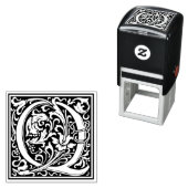 William Morris Letter Q Victoriaans bloemstempel Zelfinktende Stempel (In situ)