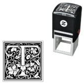 William Morris Letter T Victoriaans bloemstempel Zelfinktende Stempel (In situ)