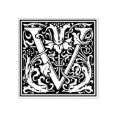 William Morris Letter V Monogram Rubberstempel (Afrduk)