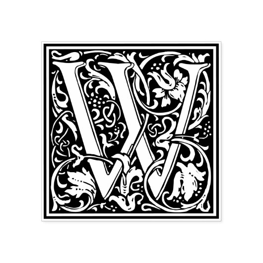 William Morris Letter W Rubberstempel (Afrduk)