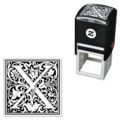 William Morris Letter X Victoriaans bloemstempel Zelfinktende Stempel (In situ)