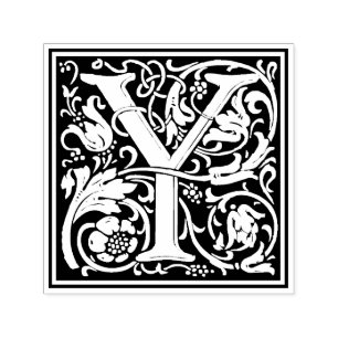 William Morris Letter Y Victoriaans Bloemen Stempe Zelfinktende Stempel