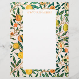 WILLIAM MORRIS LETTERHEAD MET POMEGRANATE ONTWERP BRIEFHOOFD