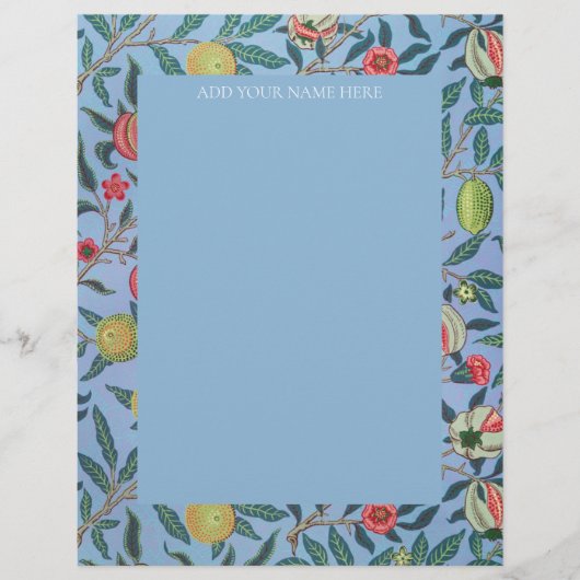 WILLIAM MORRIS LETTERHEAD MET "POMEGRANATEN" BRIEFHOOFD (Voorkant)