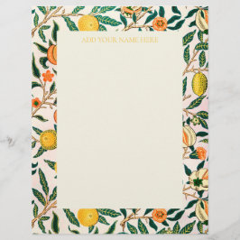 WILLIAM MORRIS LETTERHEAD MET "POMEGRANATEN" BRIEFHOOFD