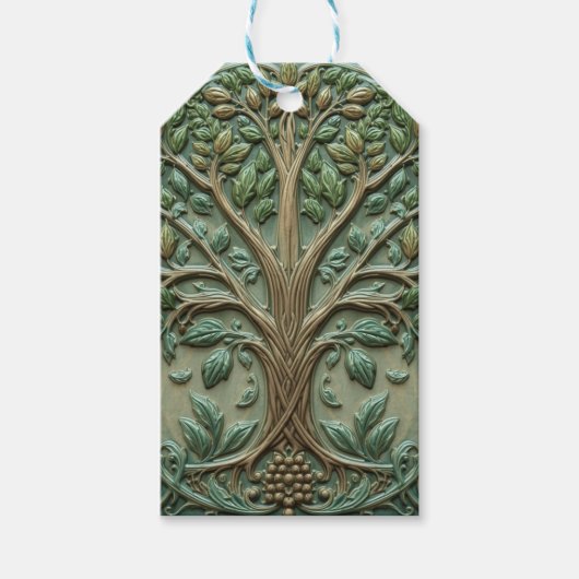 William Morris levensboom Vintage pre-rafaëlitisch Cadeaulabel (Voorkant)