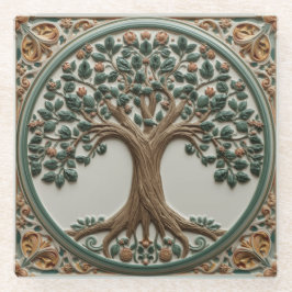 William Morris levensboom Vintage pre-rafaëlitisch Glazen Onderzetter