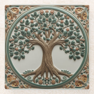 William Morris levensboom Vintage pre-rafaëlitisch Glazen Onderzetter