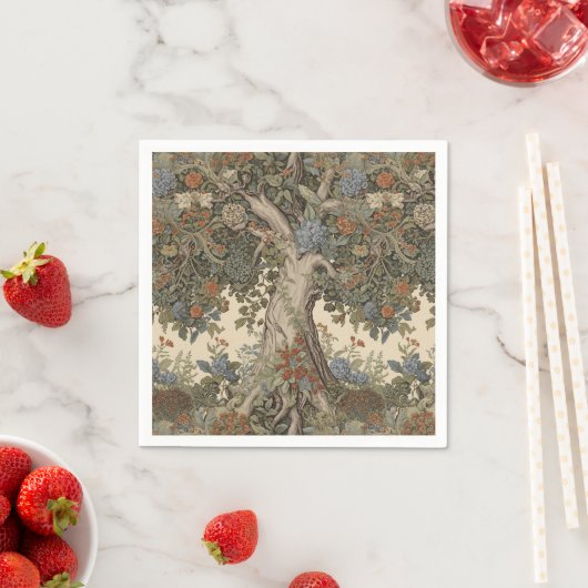 William Morris Levensboom Vintage Pre-Raphaeliet Servet (Insitu)
