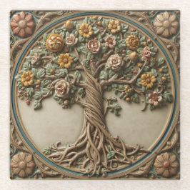 William Morris levensboom Vintage pre-raphaelitisc Glazen Onderzetter