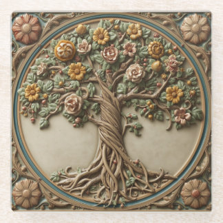 William Morris levensboom Vintage pre-raphaelitisc Glazen Onderzetter