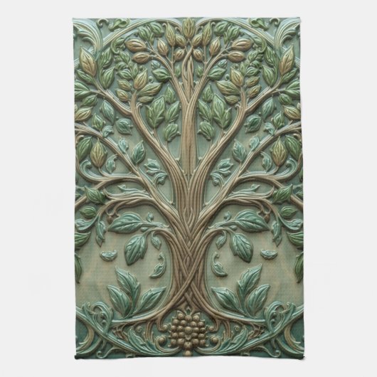William Morris levensboom Vintage pre-raphaelitisc Theedoek (Verticaal)