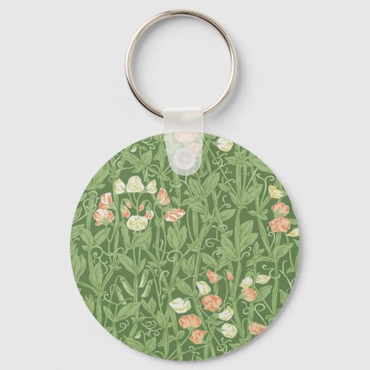 William Morris Lieve Erwt Bloemontwerp Sleutelhanger (Voorkant)