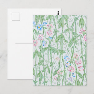 William Morris Lieve Erwt Pastel Bloem Kunst Briefkaart