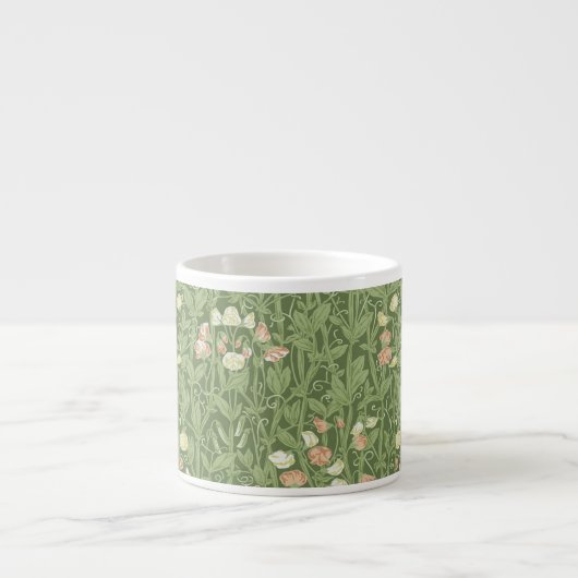 William Morris Lieve Erwt Patroon Vintage Botanisc Espresso Kop (Voorkant)