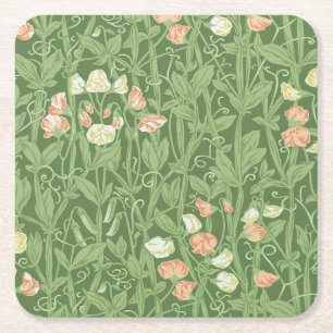 William Morris Lieve Erwt Patroon Vintage Botanisc Kartonnen Onderzetters