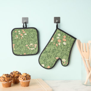 William Morris Lieve Erwt Patroon Vintage Botanisc Ovenwant & Pannenlap Set