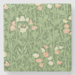 William Morris Lieve Erwt Patroon Vintage Botanisc Stenen Onderzetter