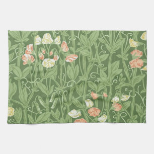 William Morris Lieve Erwt Patroon Vintage Botanisc Theedoek