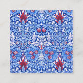 William Morris Light Blue Snakeshead Vierkante Visitekaartje (Voorkant)