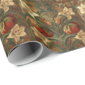 William Morris Lily and Pomegranate Floral pattern Cadeaupapier (Rol Hoek)