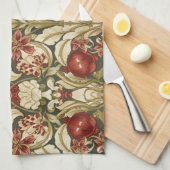 William Morris Lily and Pomegranate Floral pattern Theedoek (Quarter Fold)
