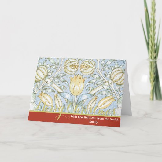 William Morris Lily and Pomegranate Flower Pattern Feestdagen Kaart (Voorkant)