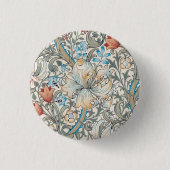 William Morris Lily Art Button (Voorkant)