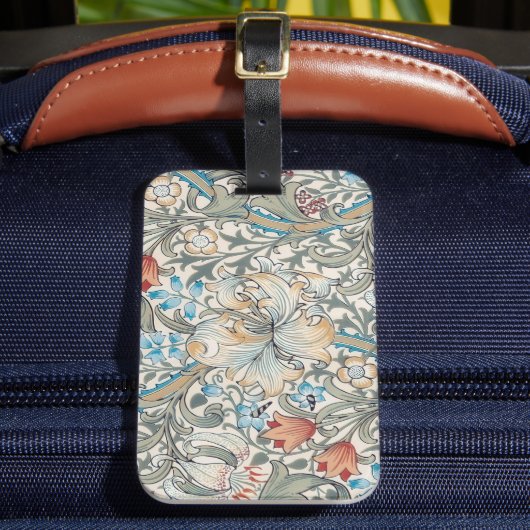 William Morris Lily Art Nouveau Bagagelabel (Voorkant Insitu 2)