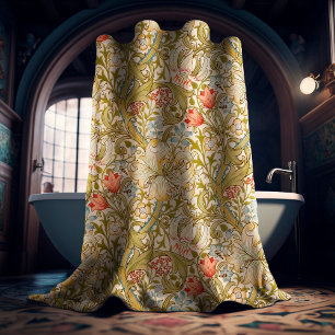 William Morris Lily Art Nouveau Bloemstuk Douchegordijn