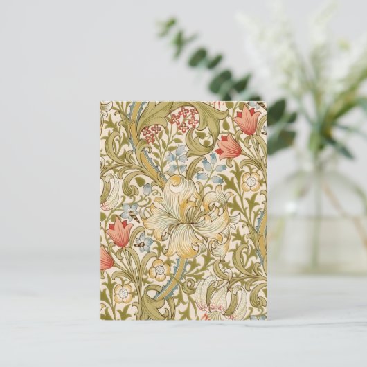 William Morris Lily Art Nouveau Briefkaart (Staand voorkant)